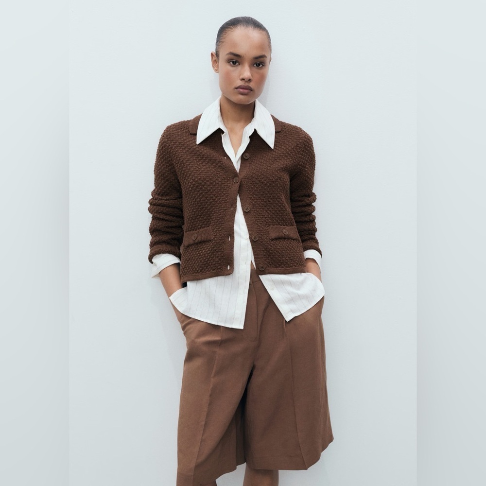 Mango Brown polo neck jacket NWT